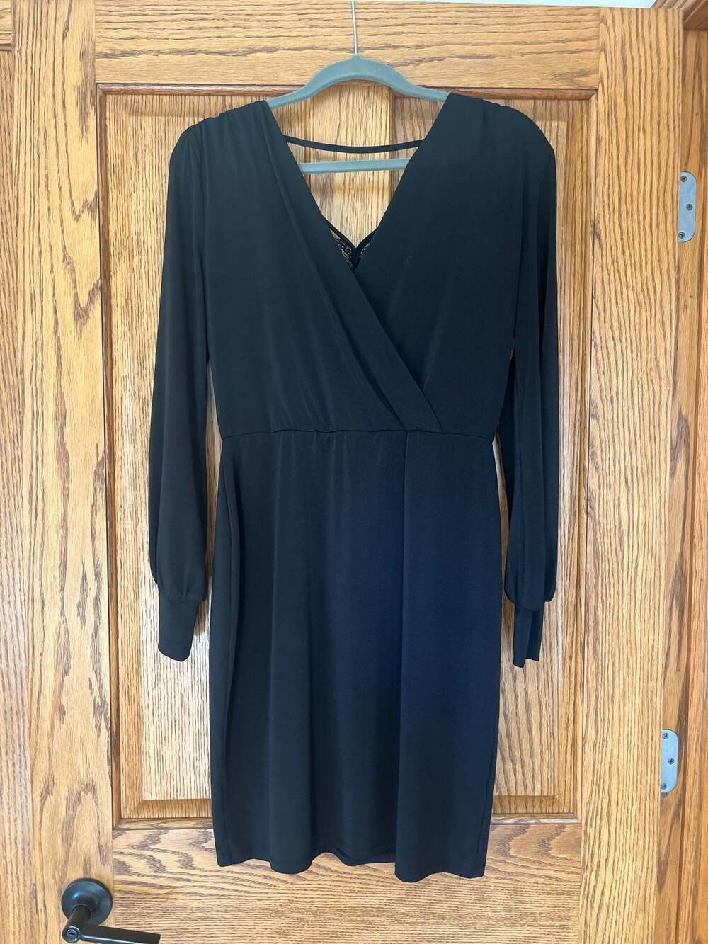 Maurices Cute Little Black Dress ~ Sz S ~ Lace Back ~ Knee Length ~ Stretchy